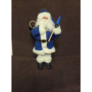 University of Kansas KU Jayhawk Santa‎ Christmas Ornament Display 9.5 Inches